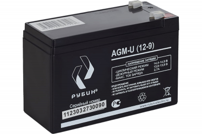 Аккумуляторная батарея Рубин 12V 9Ah AGM (2.3kg)